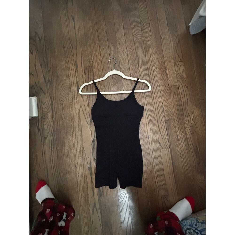 OQQ Women's Black Spaghetti Strap Romper w/ Shorts - Size Small